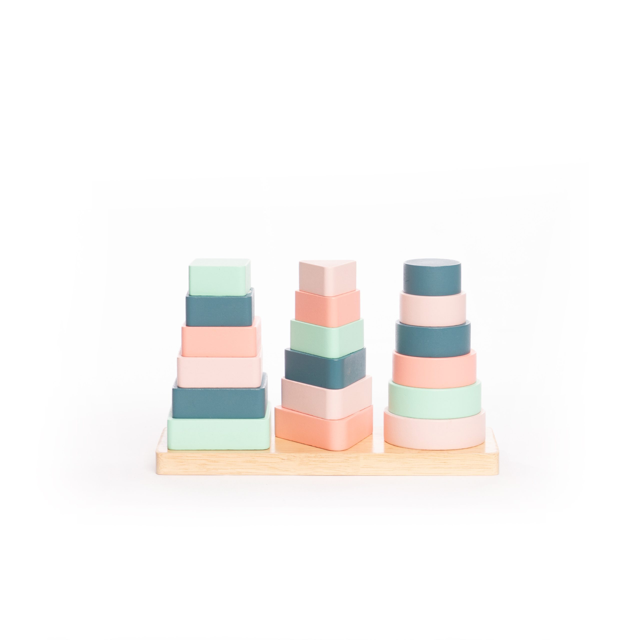 Milkshake Wooden Rainbow Stacking Towers