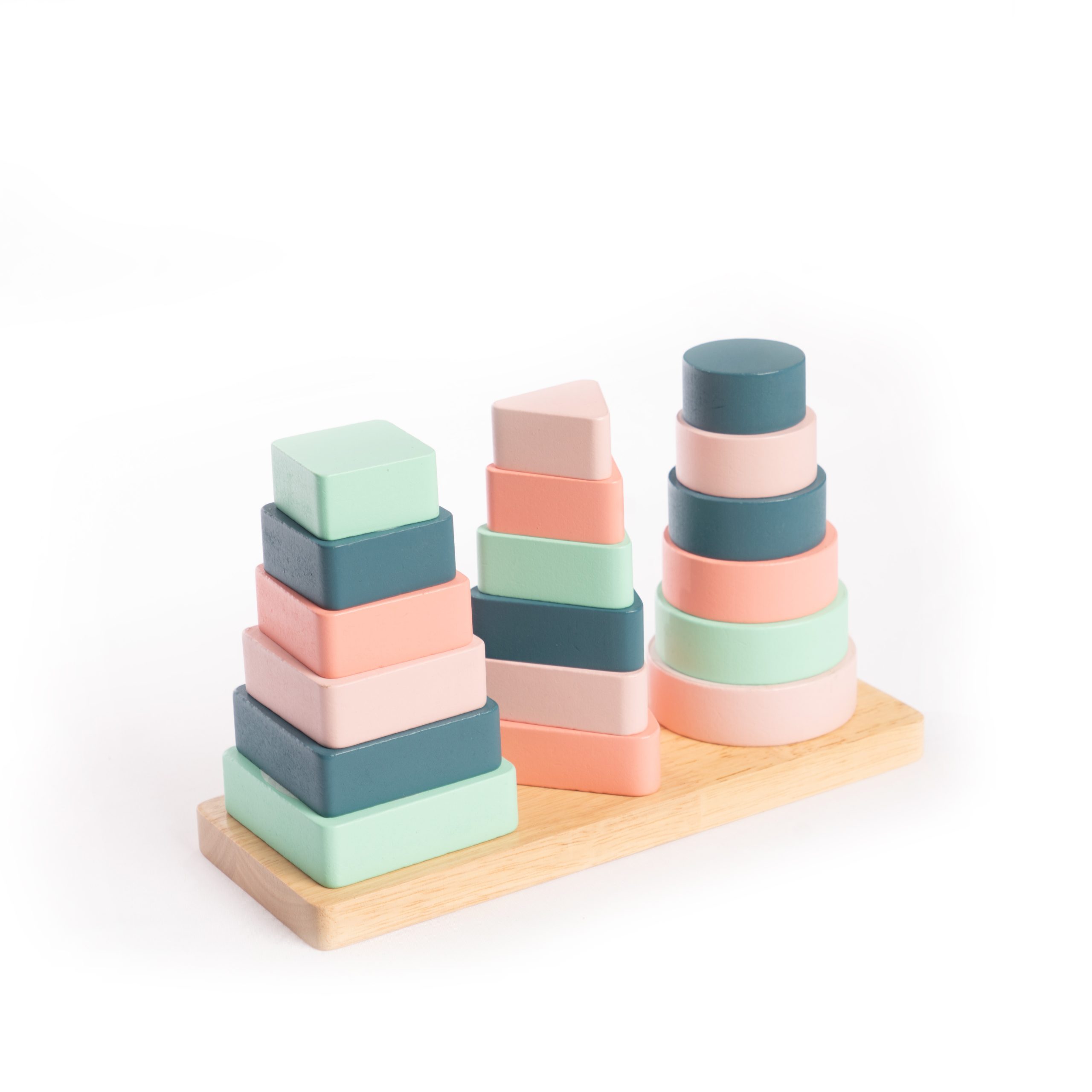 Milkshake Wooden Rainbow Stacking Towers - Image 3