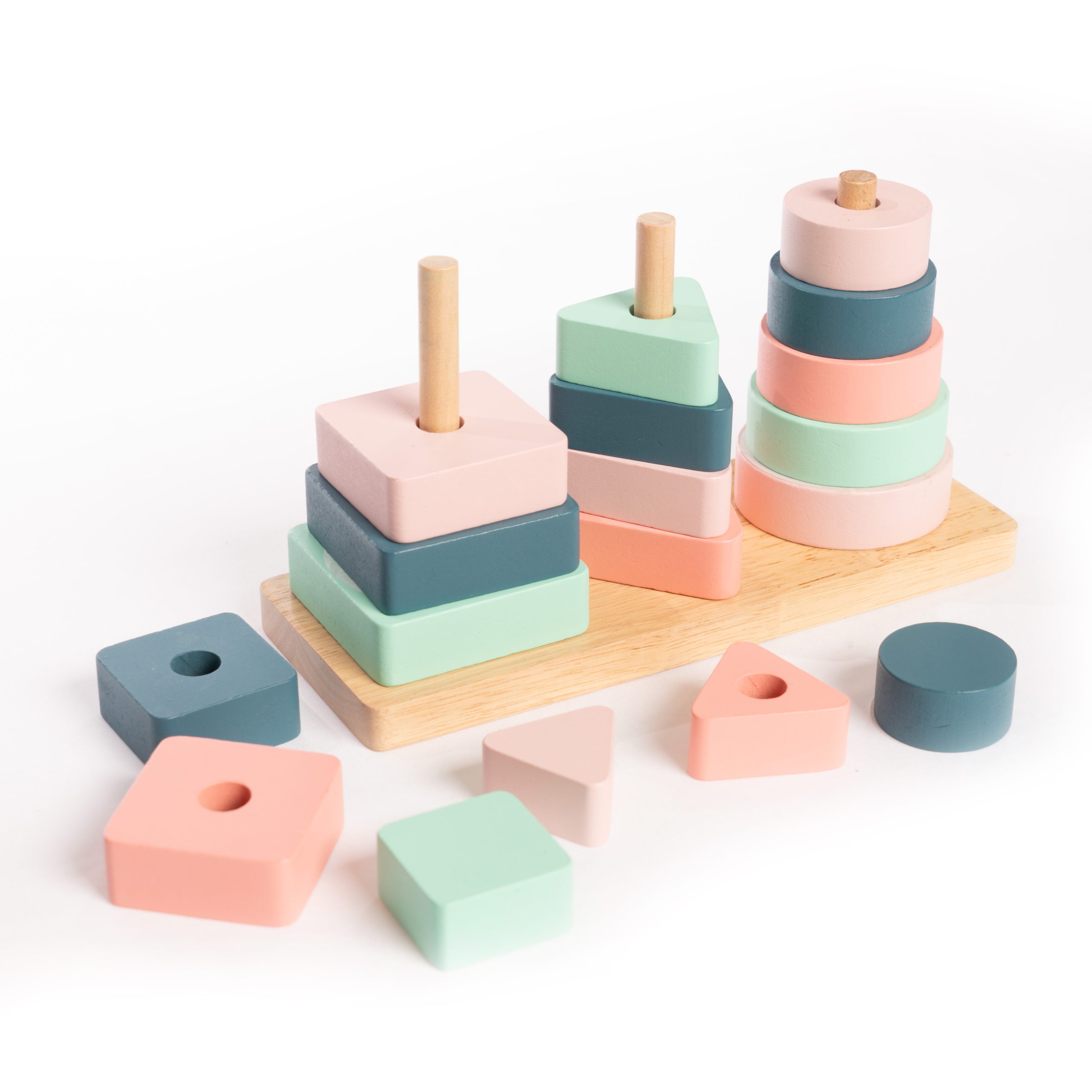 Milkshake Wooden Rainbow Stacking Towers - Image 4