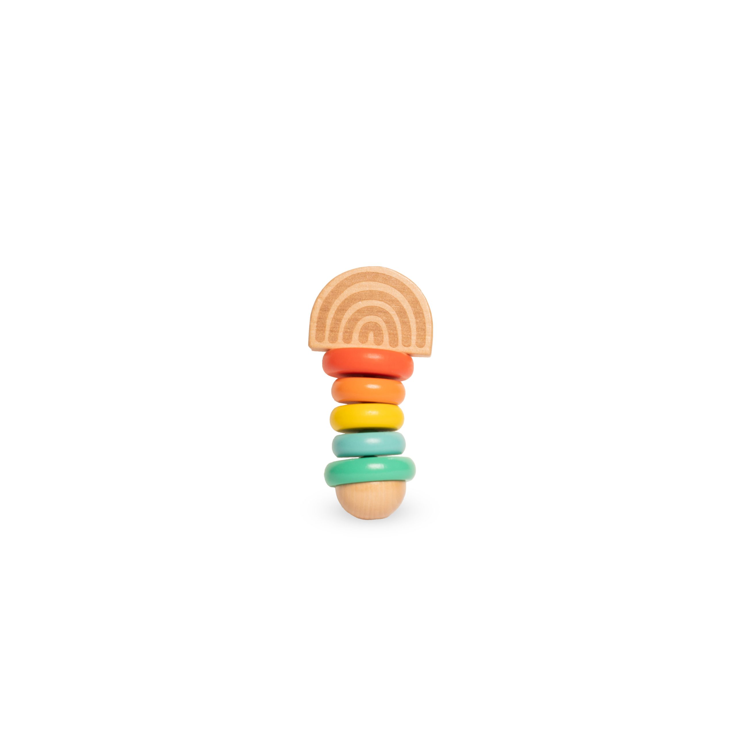 Rainbow Wooden Ring Rattle