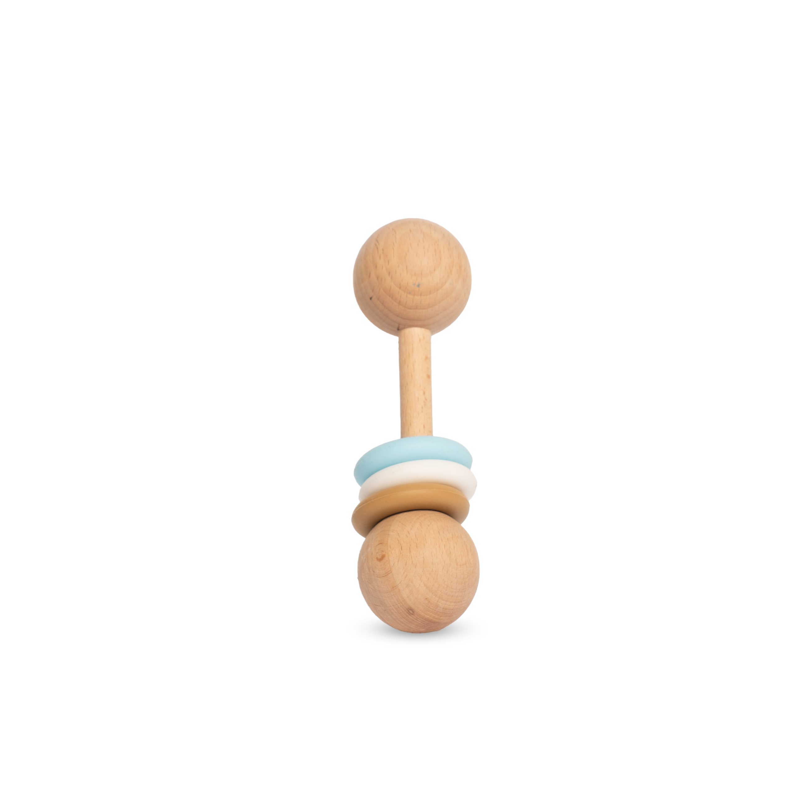 Wooden Baby Blue Rattle