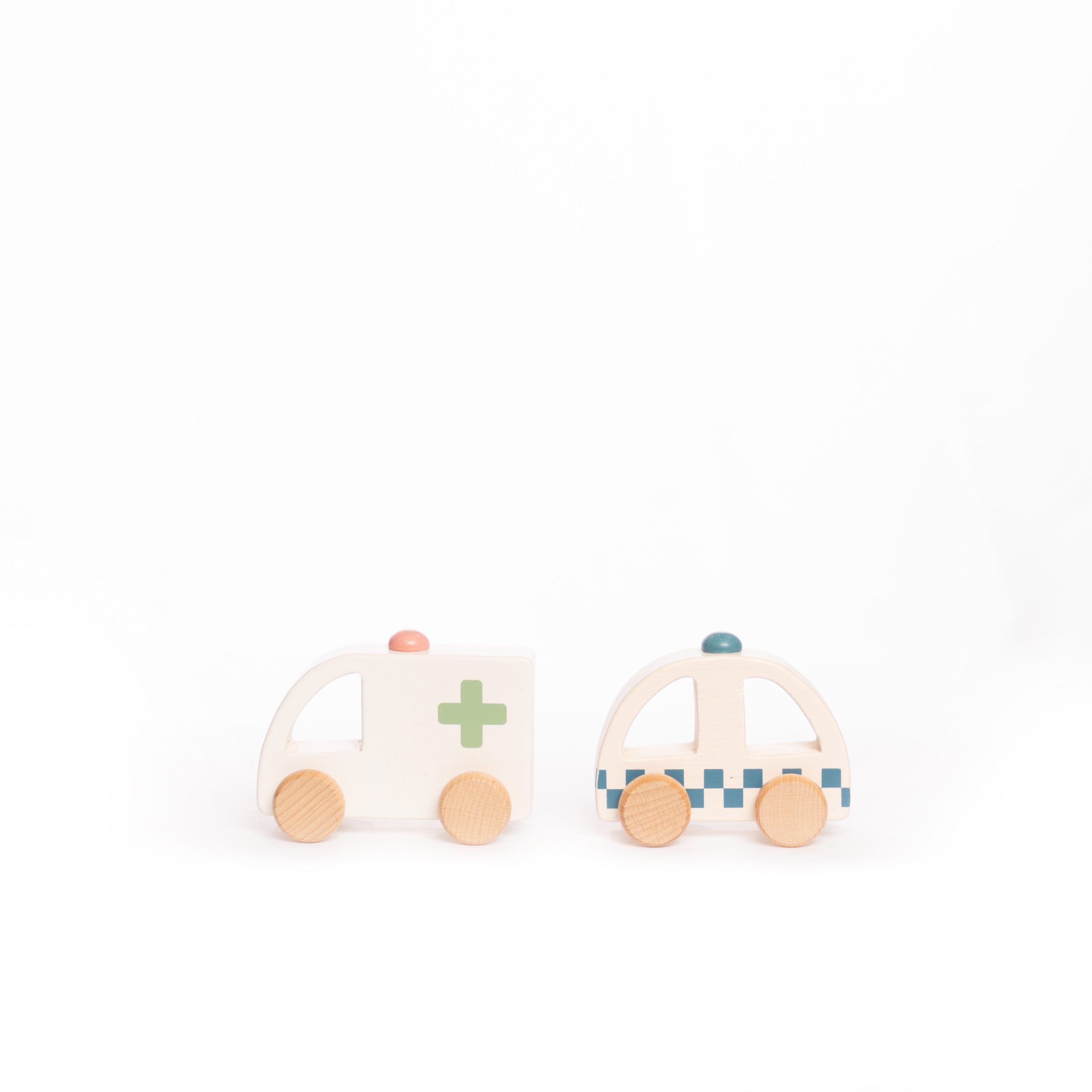 Wooden Car Set (Ambulances, Police Car)