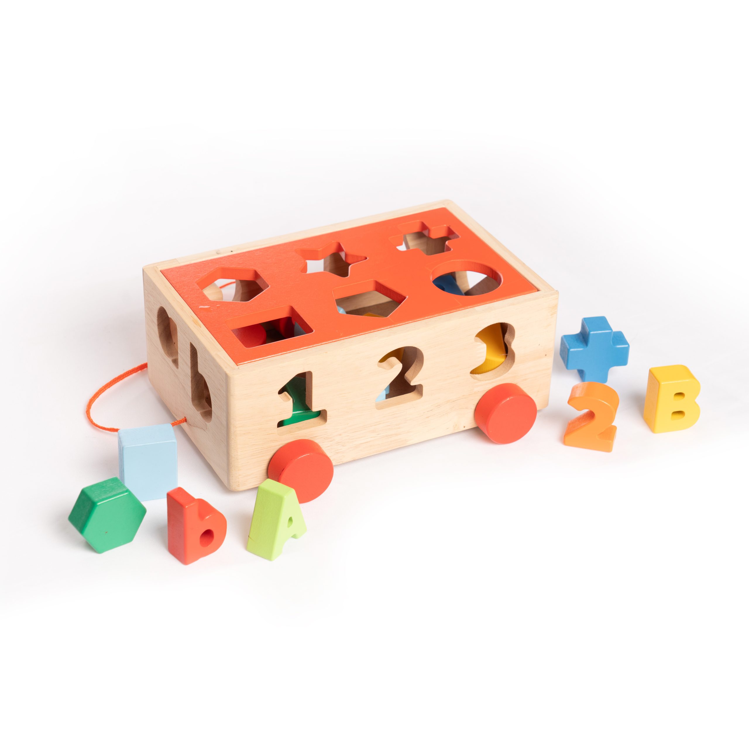 Wooden Shape Sorter Pull Along Toy - Image 3