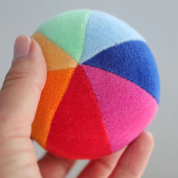 Grimm's Soft Rainbow Ball with Rattle - Image 3