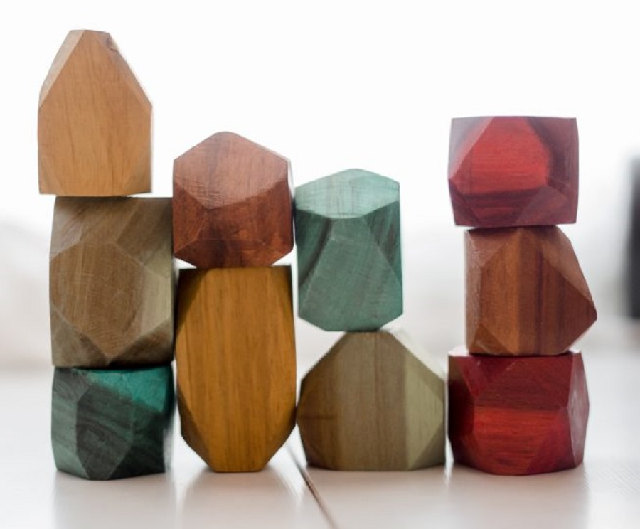 Qtoys Coloured Wooden Stacking Gems - Image 4